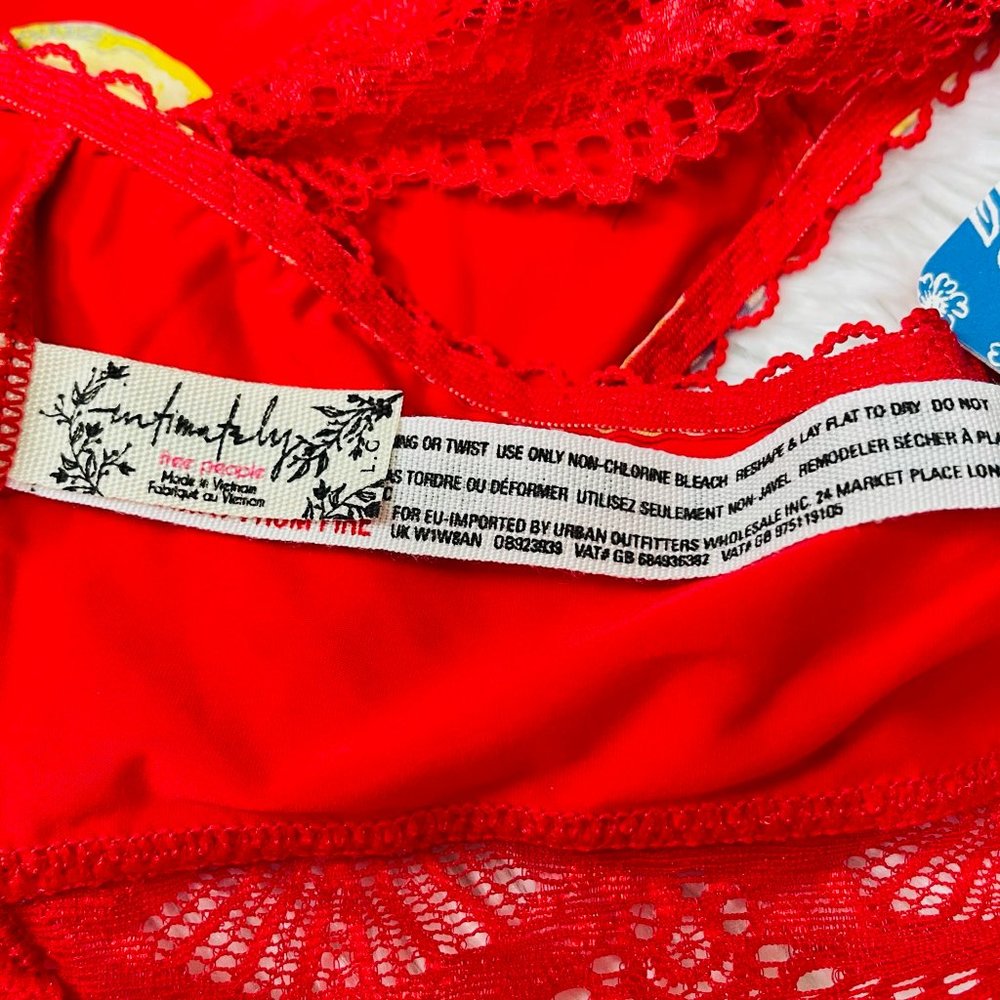 Free People Mari Printed Bralette Cherry Combo L - Picture 8 of 8